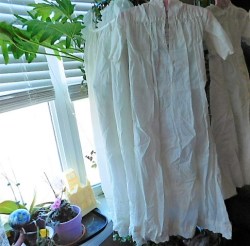 LONG WHITE RUCHED CHRISTENING GOWN 2 BK